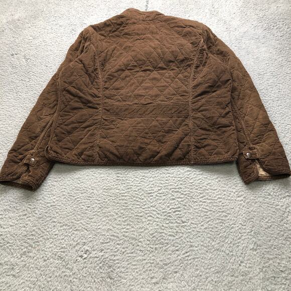 Eddie Bauer Quilted Trucker Jacket Womens XL Long Sleeve Pocket Brown - Picture 4 of 7